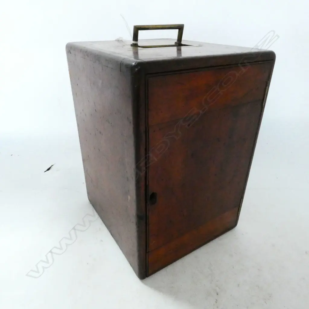 MAHOGANY CASED MONOCULAR COMPOUND MICROSCOPE by W.J. SALMON, LONDON, c.1855, (ADJUSTMENT GEAR AT FAULT) Image 1++